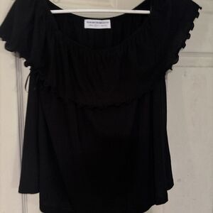 You Can Always Come Crash At My Place Off  Shoulder Black Blouse Size Small